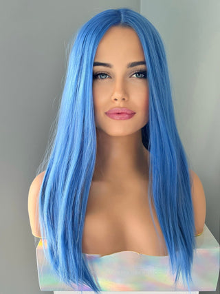 "Azura" - Blue Silky Straight Bob Lace Front Wig