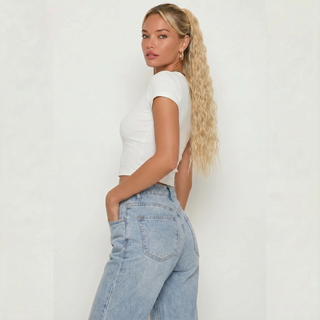 Ponytail Hair Extension - Body Wave - California Blonde