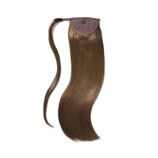Ponytail Hair Extension - Silky Straight - Auburn Brown