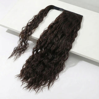 Ponytail Hair Extension - Body Wave - Dark Auburn Brown