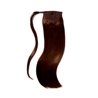 Ponytail Hair Extension - Silky Straight - Dark Auburn Brown