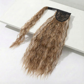 Ponytail Hair Extension - Body Wave - Highlighted Brown