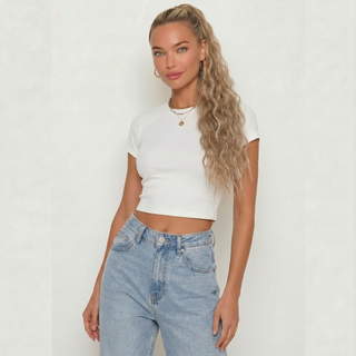 Ponytail Hair Extension - Body Wave - Highlighted Brown