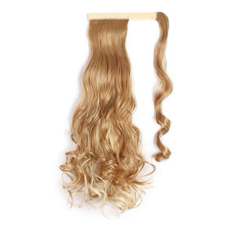 Ponytail Hair Extension - Soft Curls - Highlighted Dark Blonde