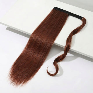 Ponytail Hair Extension - Silky Straight - Dark Auburn