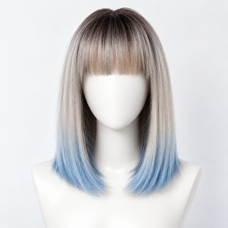 "Tess" - Blue Ombre Wig with Bangs