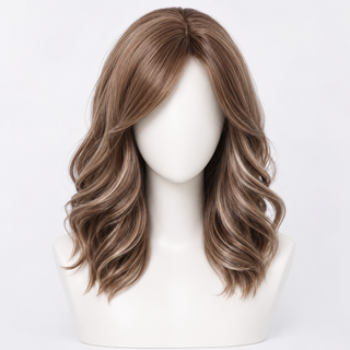 "Rachel" - Short Brown Highlighted Wig