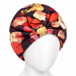 Hair Loss Headwrap Cotton Cap with Satin Liner, Autumn Floral