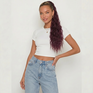 Ponytail Hair Extension - Body Wave - Plum Red