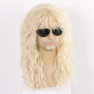 Men's Long Mullet Wig - Blonde