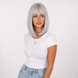 "Yvette" - Short Silver Bob Wig