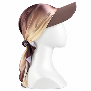 Satin Scarf Ball Cap for Hair Loss, Khaki