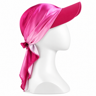 Satin Scarf Ball Cap for Hair Loss, Pink