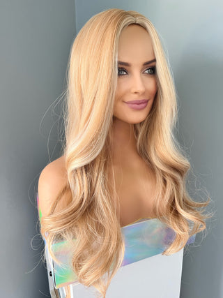 "Madelyn" - Long Golden Blonde Curled Wig