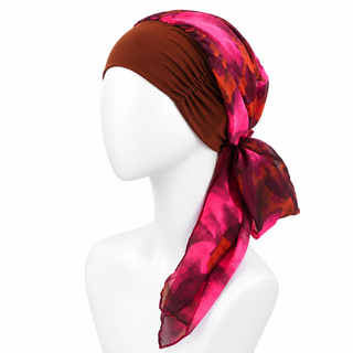 Hair Loss Head Scarf, Fuchsia Floral