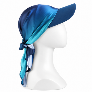 Satin Scarf Ball Cap for Hair Loss, Dark Blue