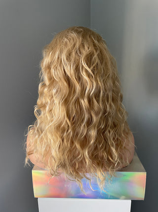 Curly Women's 80's Wig with Bangs - Golden Blonde