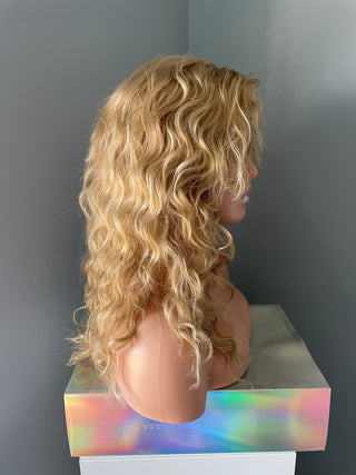 Curly Women's 80's Wig with Bangs - Golden Blonde