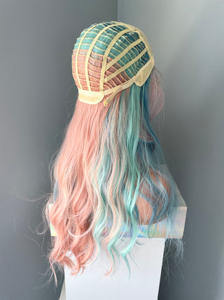 "Harmony" - Long Wavy Pastel Rainbow Wig