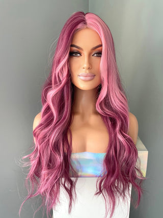 "Roxy" - Long Two Tone Purple Wig