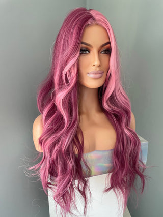 "Roxy" - Long Two Tone Purple Wig