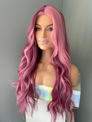 "Roxy" - Long Two Tone Purple Wig