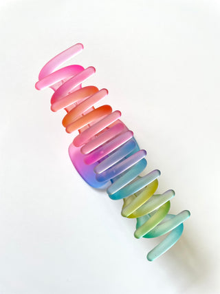 Jumbo Hair Claw Clip - Ombre Rainbow