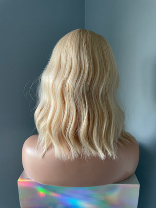 "Goldie" - Short Blonde Body Wave Wig with Bangs