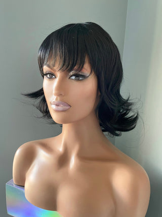 "Jett" - Short Black Mullet Wolf Cut Wig