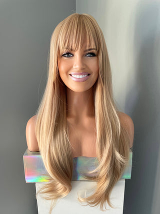 "Grace" - Long Golden Blonde Wig with Bangs