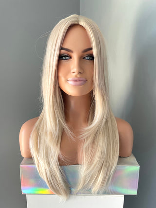 "Crystal" - Long Platinum Blonde Straight Wig