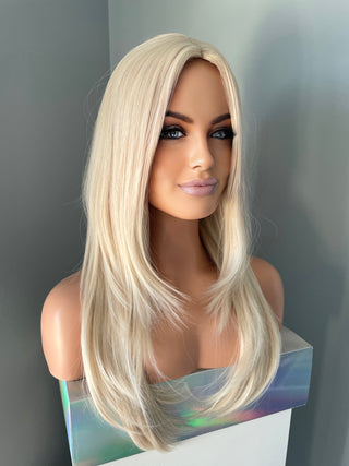 "Crystal" - Long Platinum Blonde Straight Wig