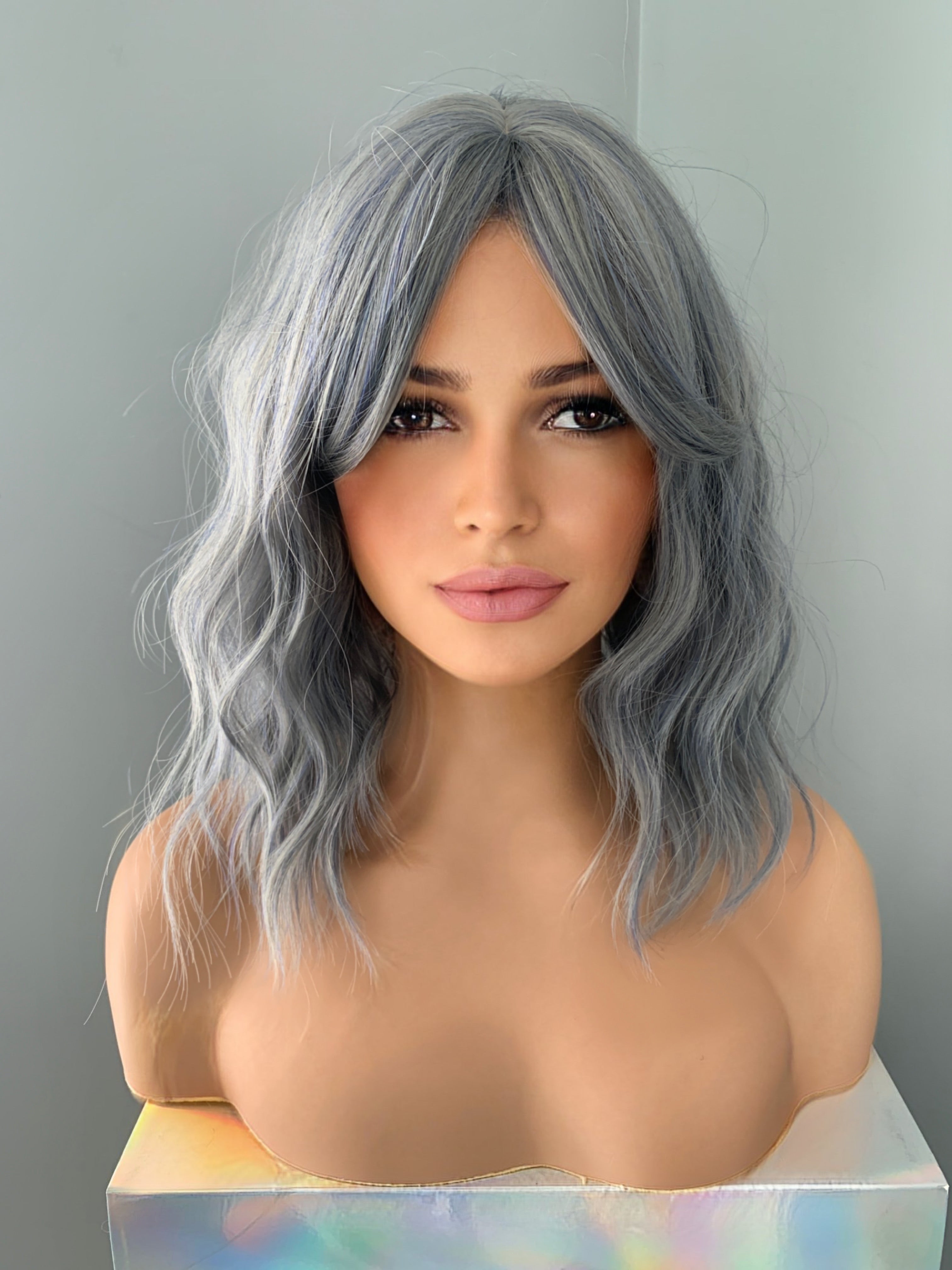 Blue hotsell grey wig