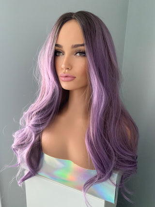 "Lia" - Long Rooted Purple Wig