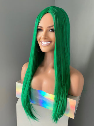 "Ivy" -  Striaght Long Green Wig