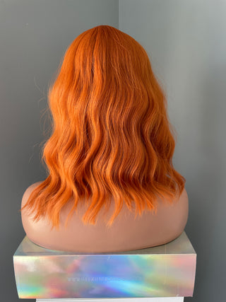 "Tangerine" - Short Orange Wig with Bangs