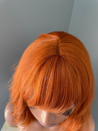 "Tangerine" - Short Orange Wig with Bangs