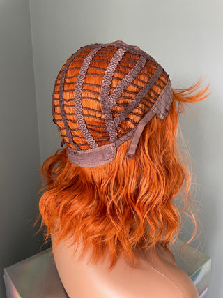 "Tangerine" - Short Orange Wig with Bangs