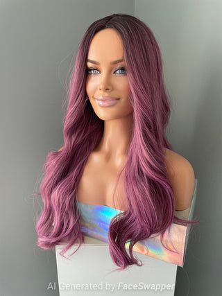 "Kyla" - Long Purple Synthetic Wig