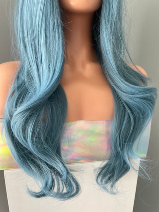 "Neptune" - Long Blue Wig with Loose Curls