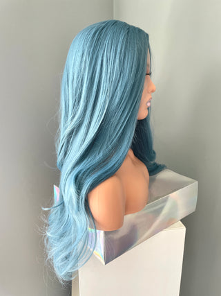 "Neptune" - Long Blue Wig with Loose Curls