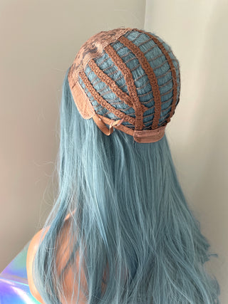 "Neptune" - Long Blue Wig with Loose Curls