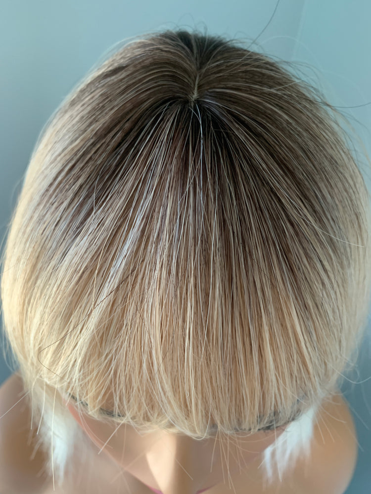 "Charli" - Short Blonde Synthetic Bob Wig with Bangs