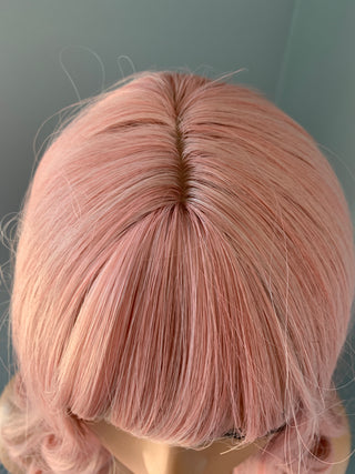 "Elle" - Short Baby Pink Wig with Bangs