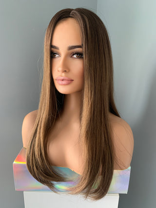"Holly" - Silky Straight Brown Wig
