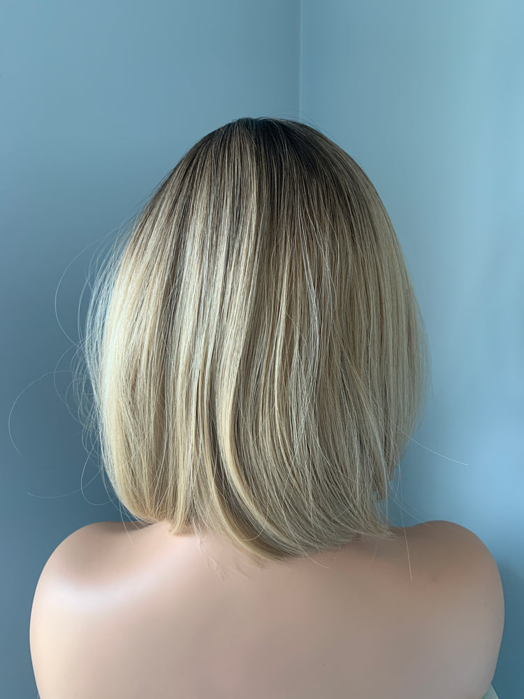"Sophia" - Short Blonde Rooted Synthetic Wig