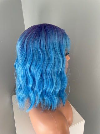 "Dahlia" - Ombre Purple Blue Wig with Bangs