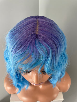 "Dahlia" - Ombre Purple Blue Wig with Bangs