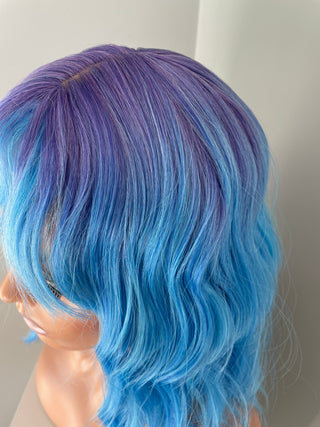 "Dahlia" - Ombre Purple Blue Wig with Bangs