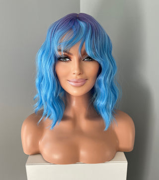 "Dahlia" - Ombre Purple Blue Wig with Bangs